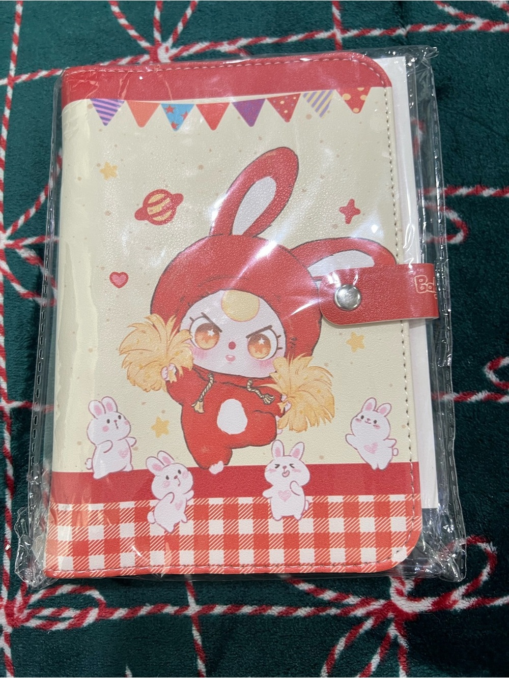 Baby three  Cute Bunny Cheerleader Notebook Wallet -  folder 📁 notebook